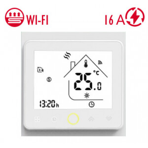 Терморегулятор In-Therm PWT-002 (белый) - Wi-Fi сенсорный программируемый для теплого пола