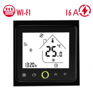 Терморегулятор In-Therm PWT-002 (черный) - Wi-Fi сенсорный программируемый для теплого пола